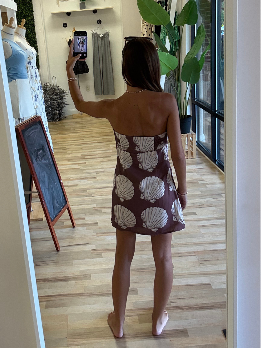 SALLY MINI DRESS - BROWN