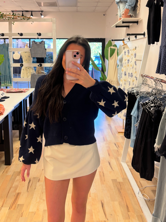 REMI STAR CARDIGAN - NAVY