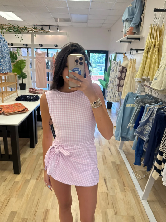 KIMMY ROMPER - PINK GINGHAM