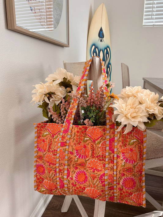 LANA QUILTED BAG - ORANGE